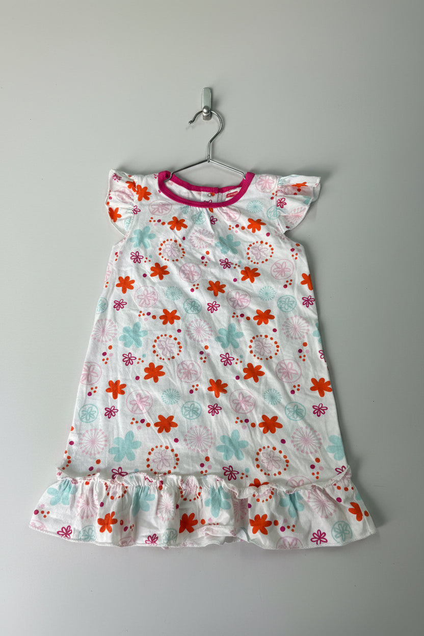 White with orange-Frock