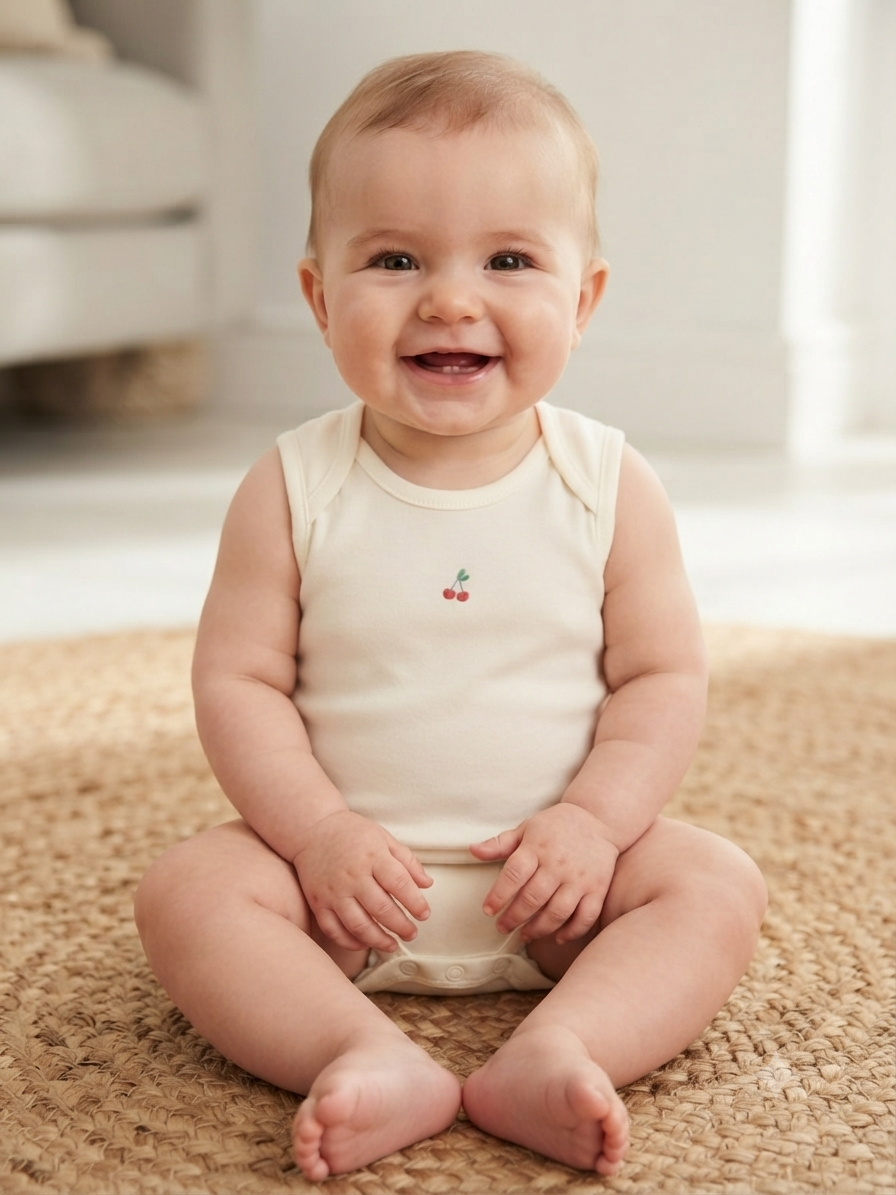Half white cherry Sleeveless Baby romber