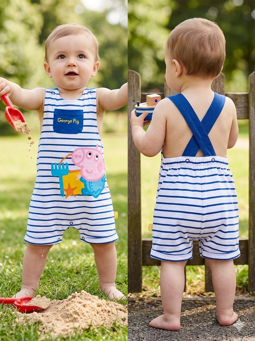 George pig with packet -baby half Jumpsuit