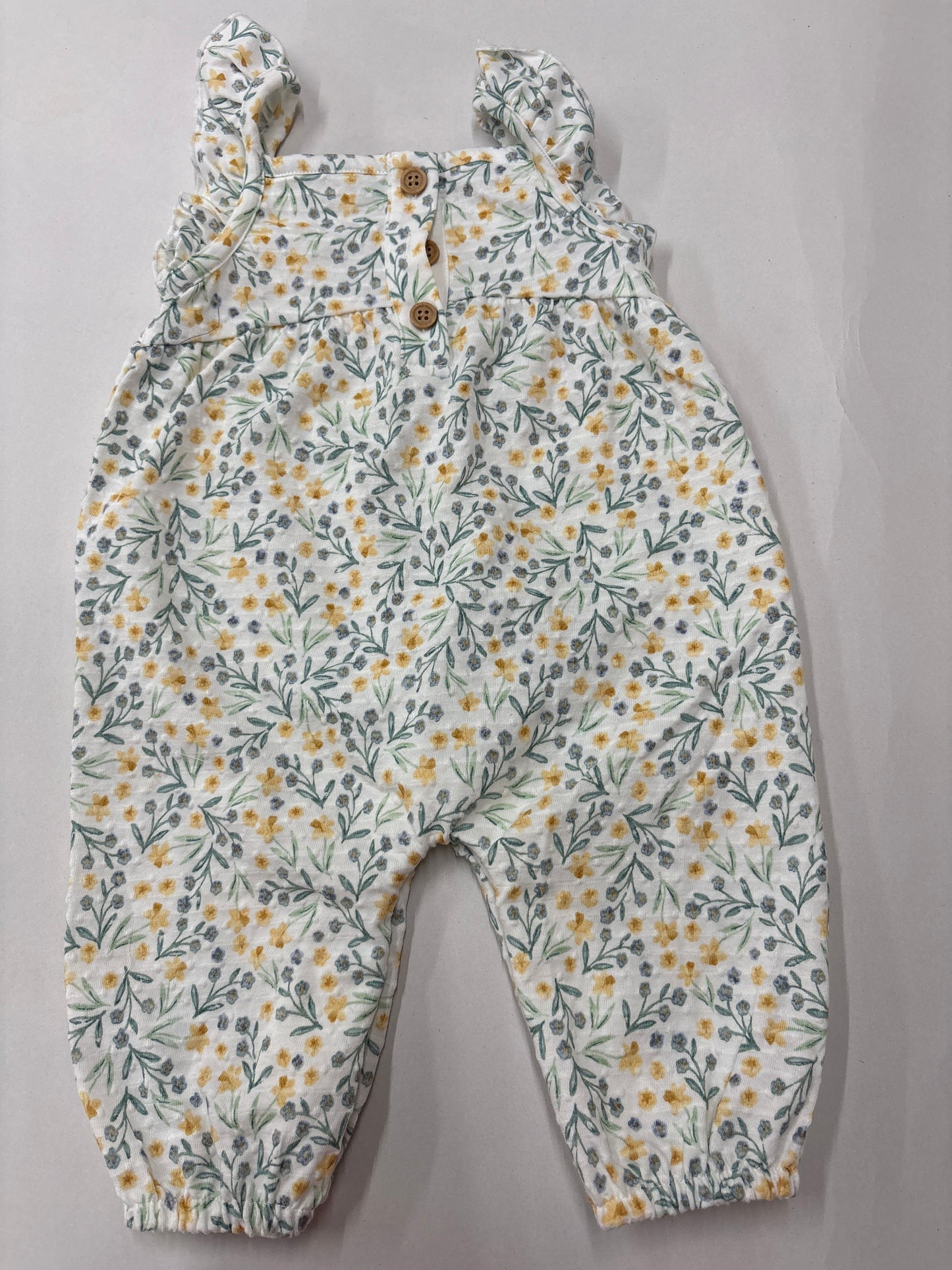 Green with yellow with multi floral- Baby Jumpsuits