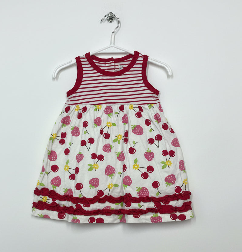 Red cherry & strawberry Baby Sleeveless Frock