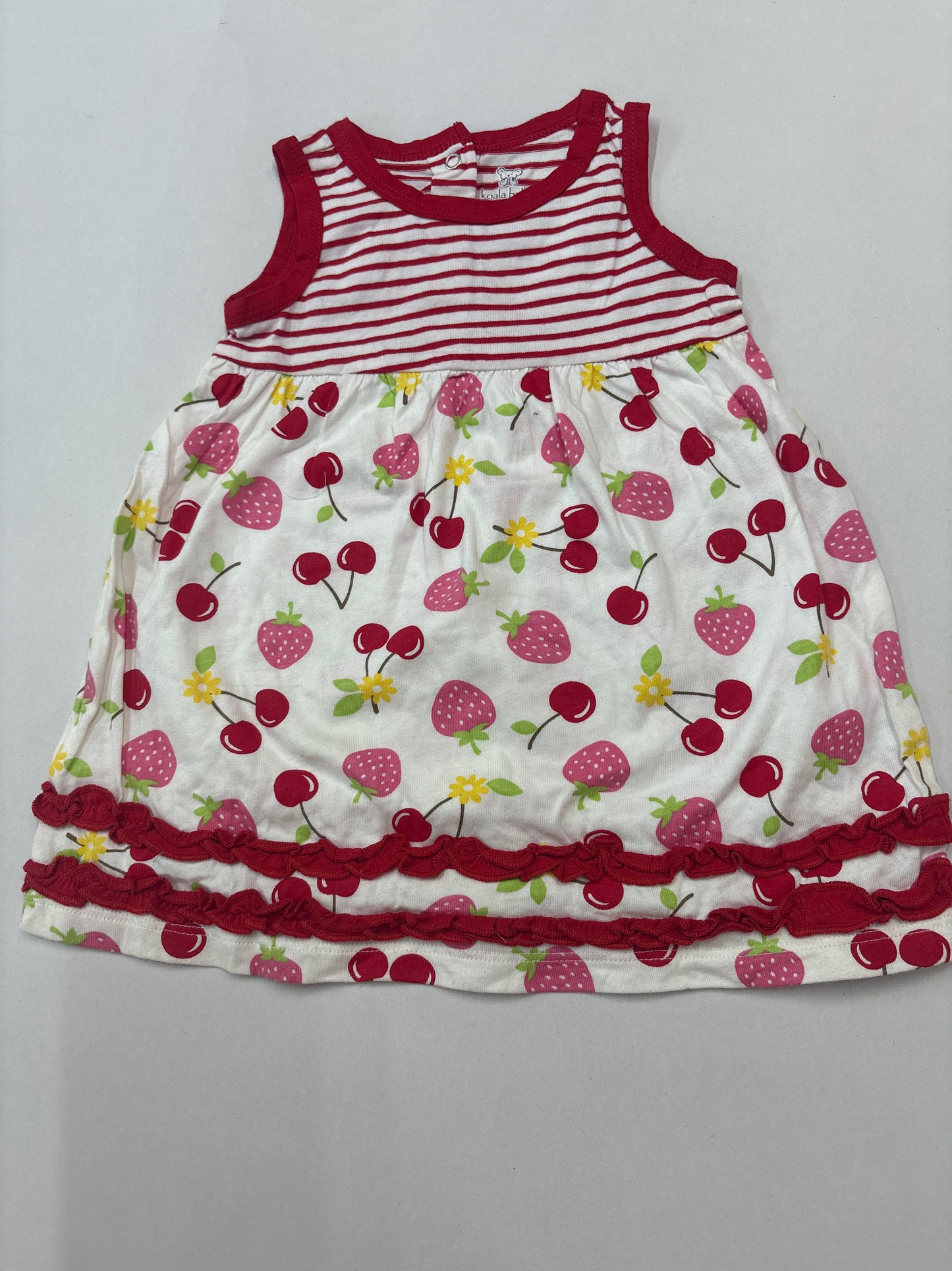 Red cherry & strawberry Baby Sleeveless Frock