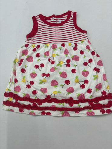 Red cherry & strawberry Baby Sleeveless Frock