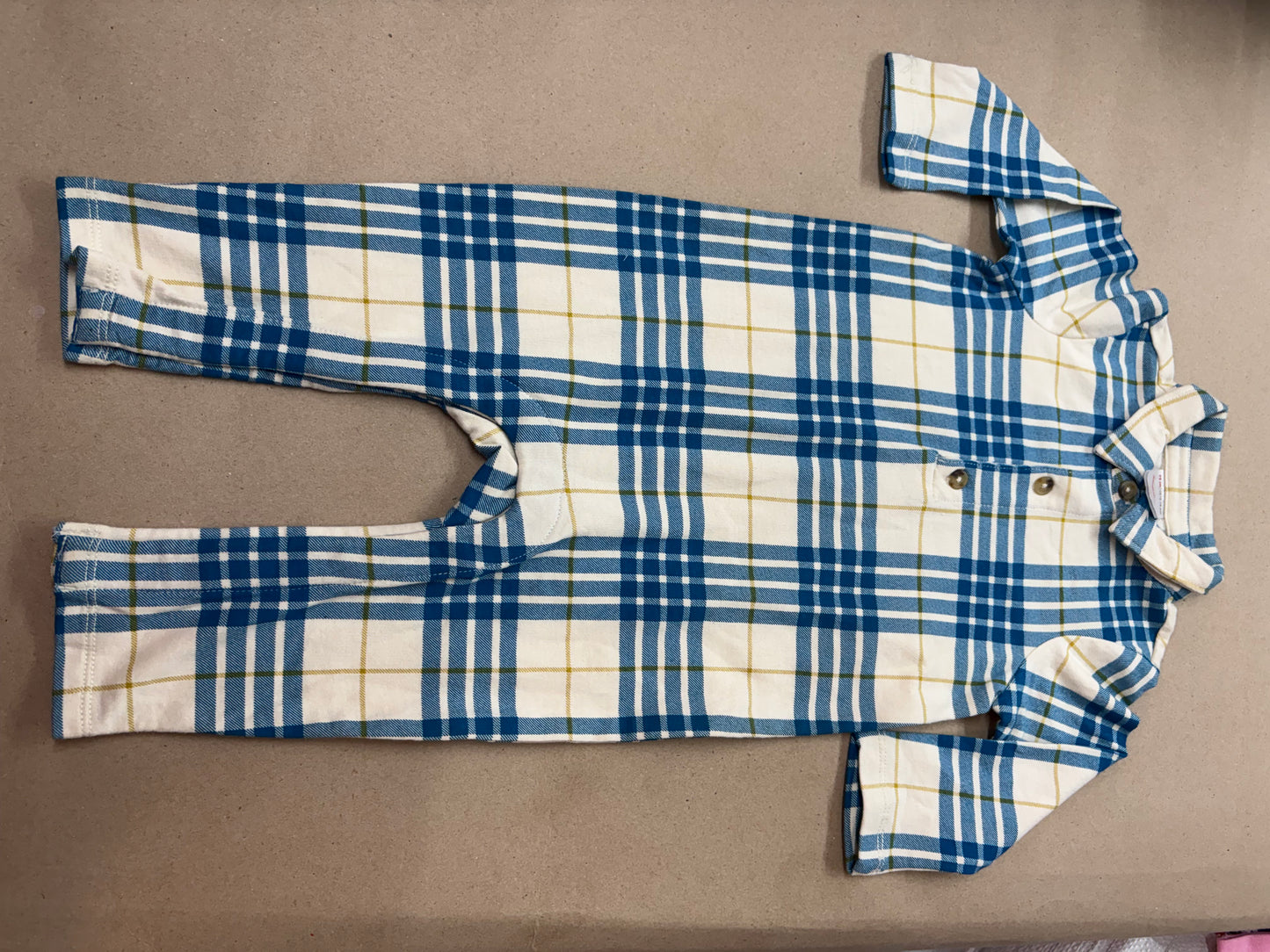 Blue checked cloar-Full Jumpsuits