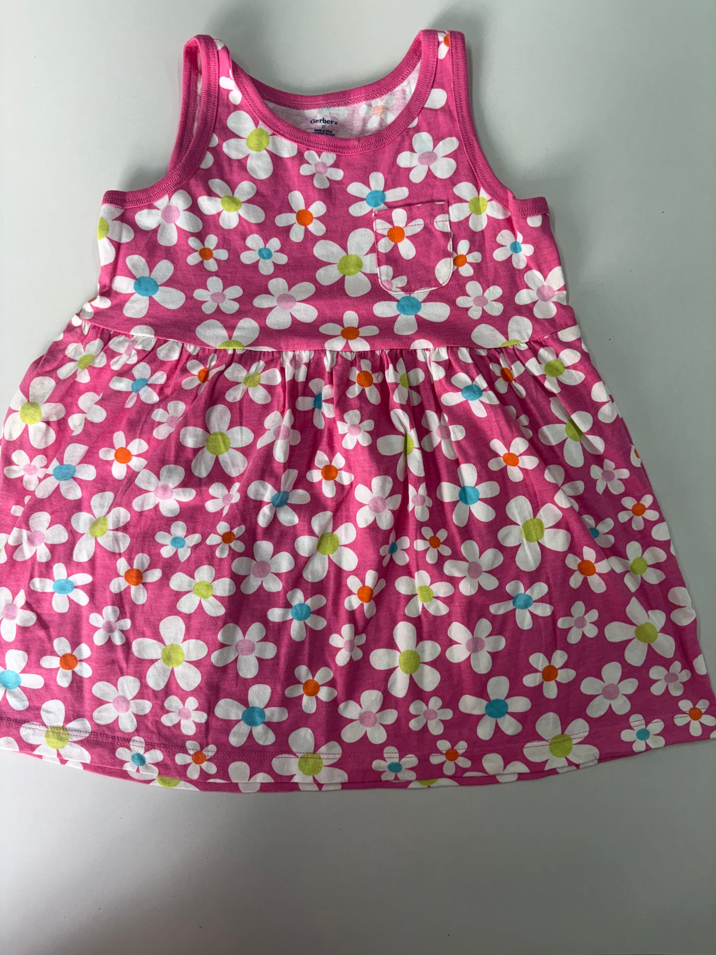 Pink flowers with packet-Frock