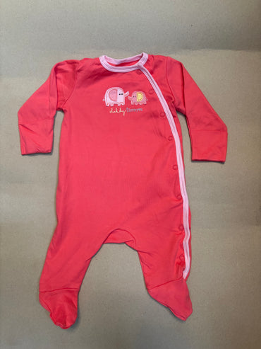 Coral pink daddy I love you with shoe (snap button)-Baby Jumpsuits