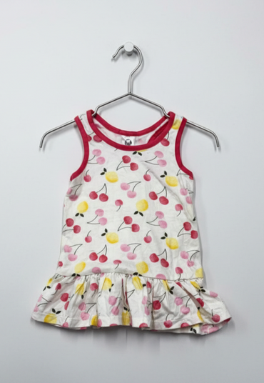Pink with cherry & leamon-baby sleeveless top