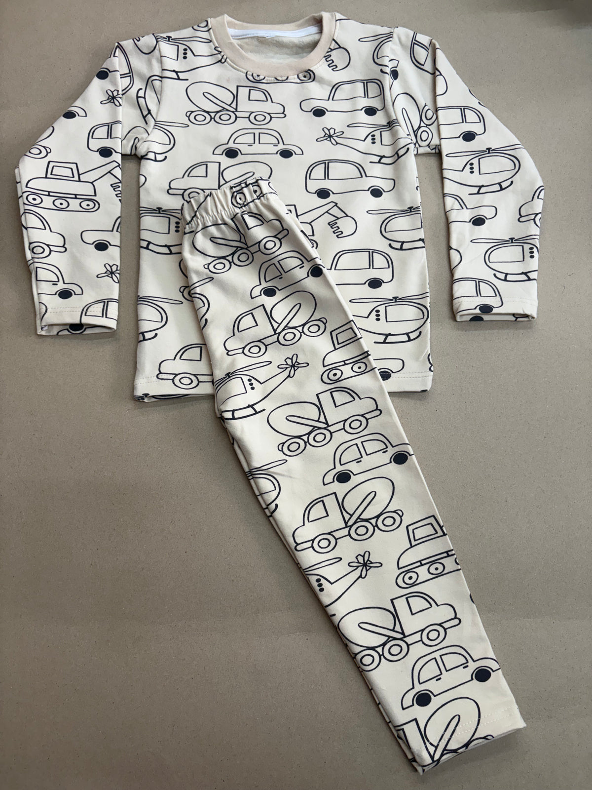 Back outline print of various vehicles and construction trucks-Premium winter wears LoopKnit
