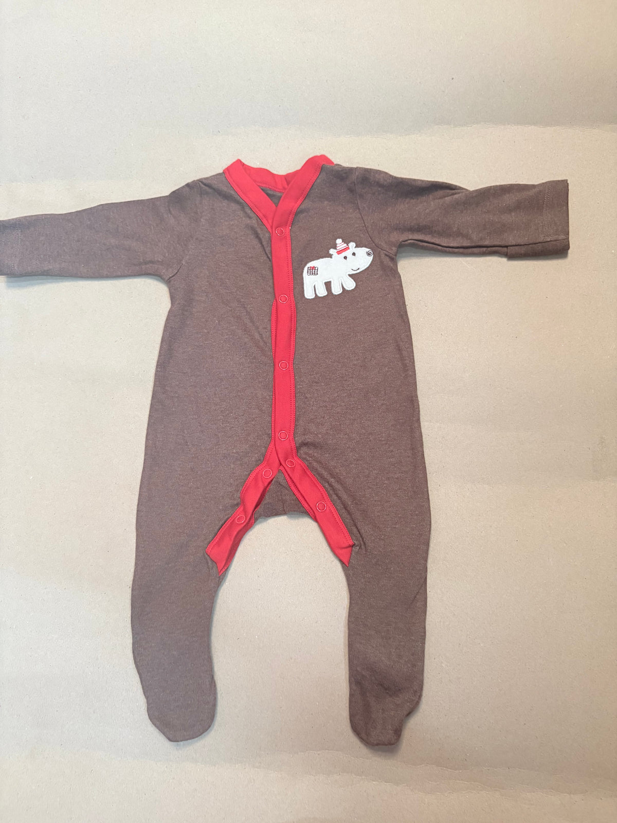 Brown with shoe (snap button)-Baby High Quality Jumpsuits