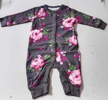 Black with pink flower -Baby Jumpsuits High Quality