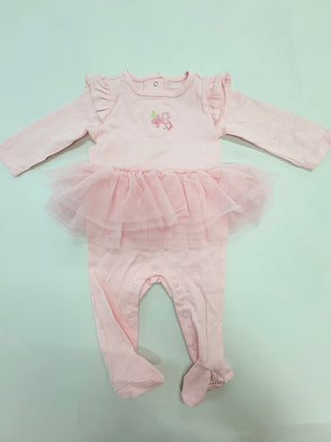 Pink with flower -Onesies full frock