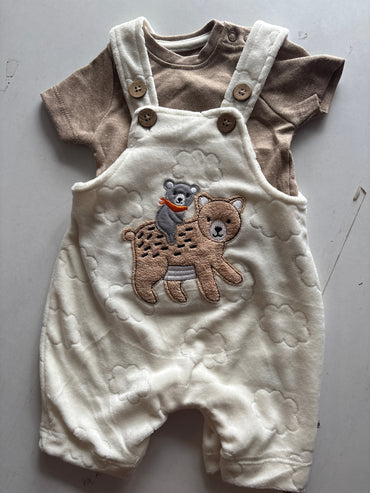 Half white with animal- Baby Dungaree