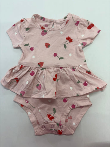 Pink cherry & starberry -Onesies frock
