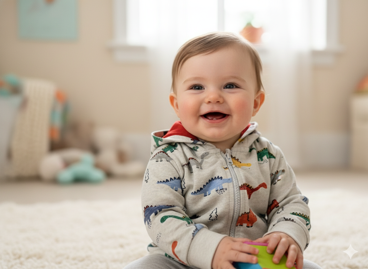 Small dino -Baby winter hoodie