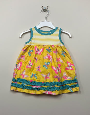 Yellow with Baby Sleeveless Frock