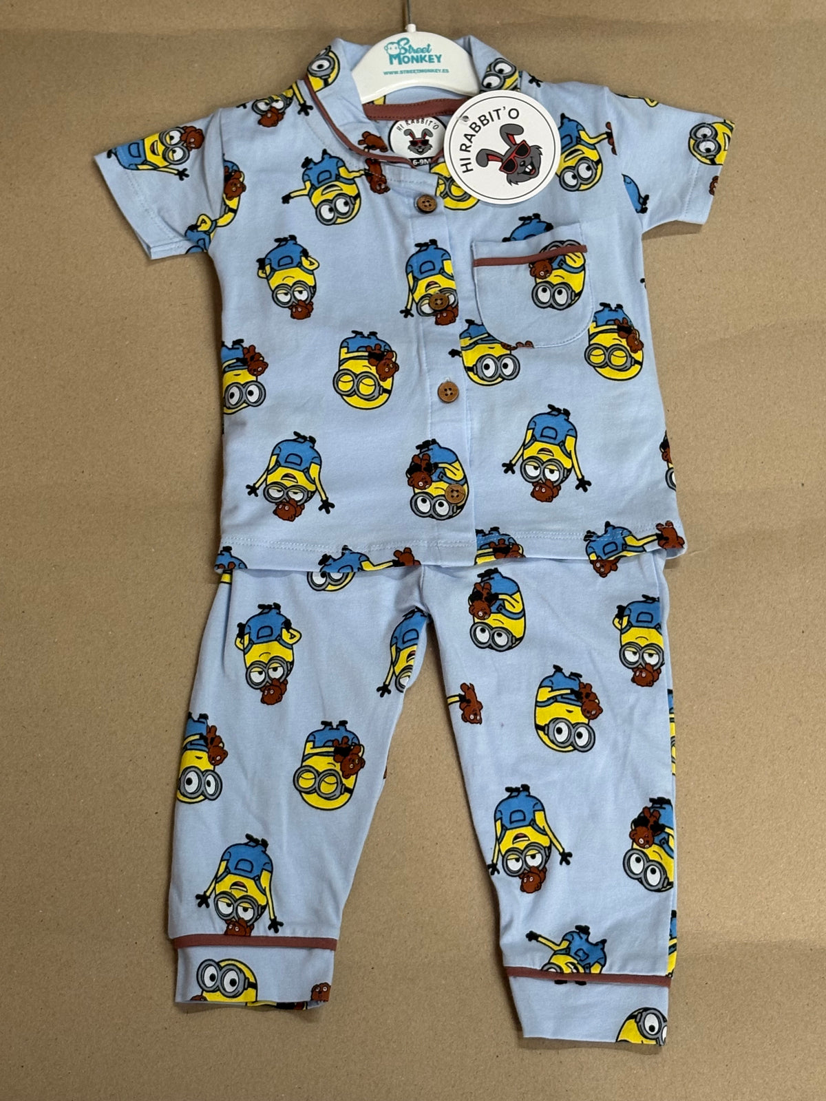 Minions cartoon print- Baby Collar Night Suits
