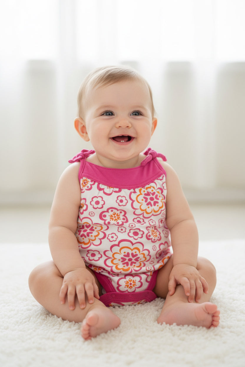 Pink flowes ๐ธ- Baby Romper