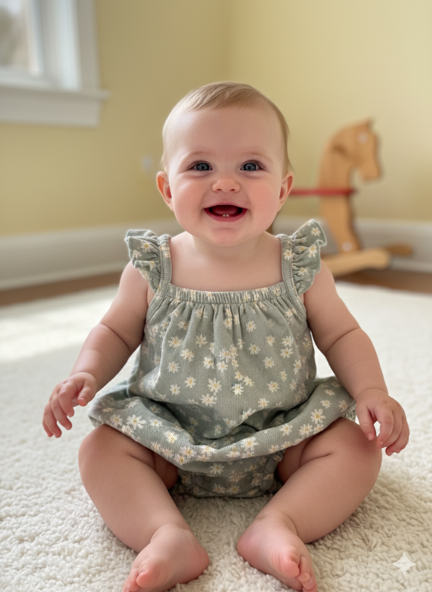 Sage green - Baby Romper
