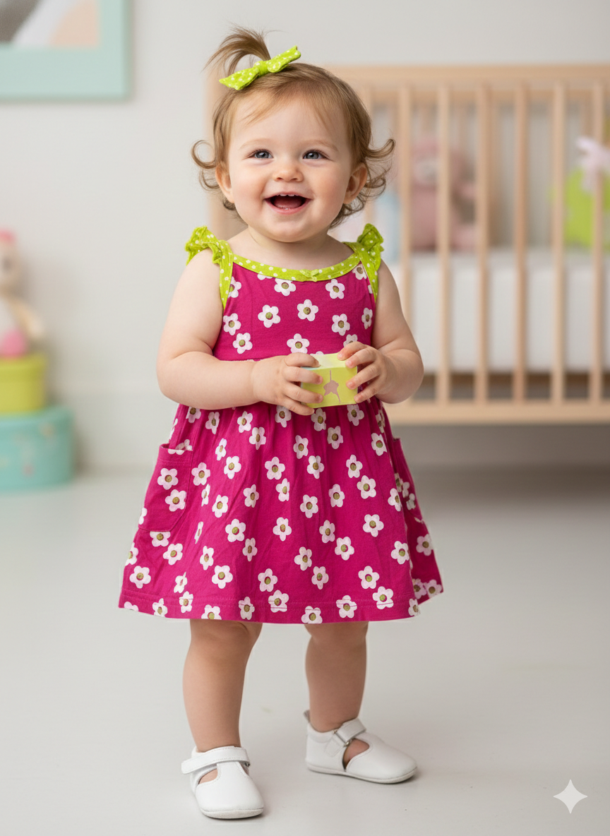 Pink -Baby Sleeveless Frock