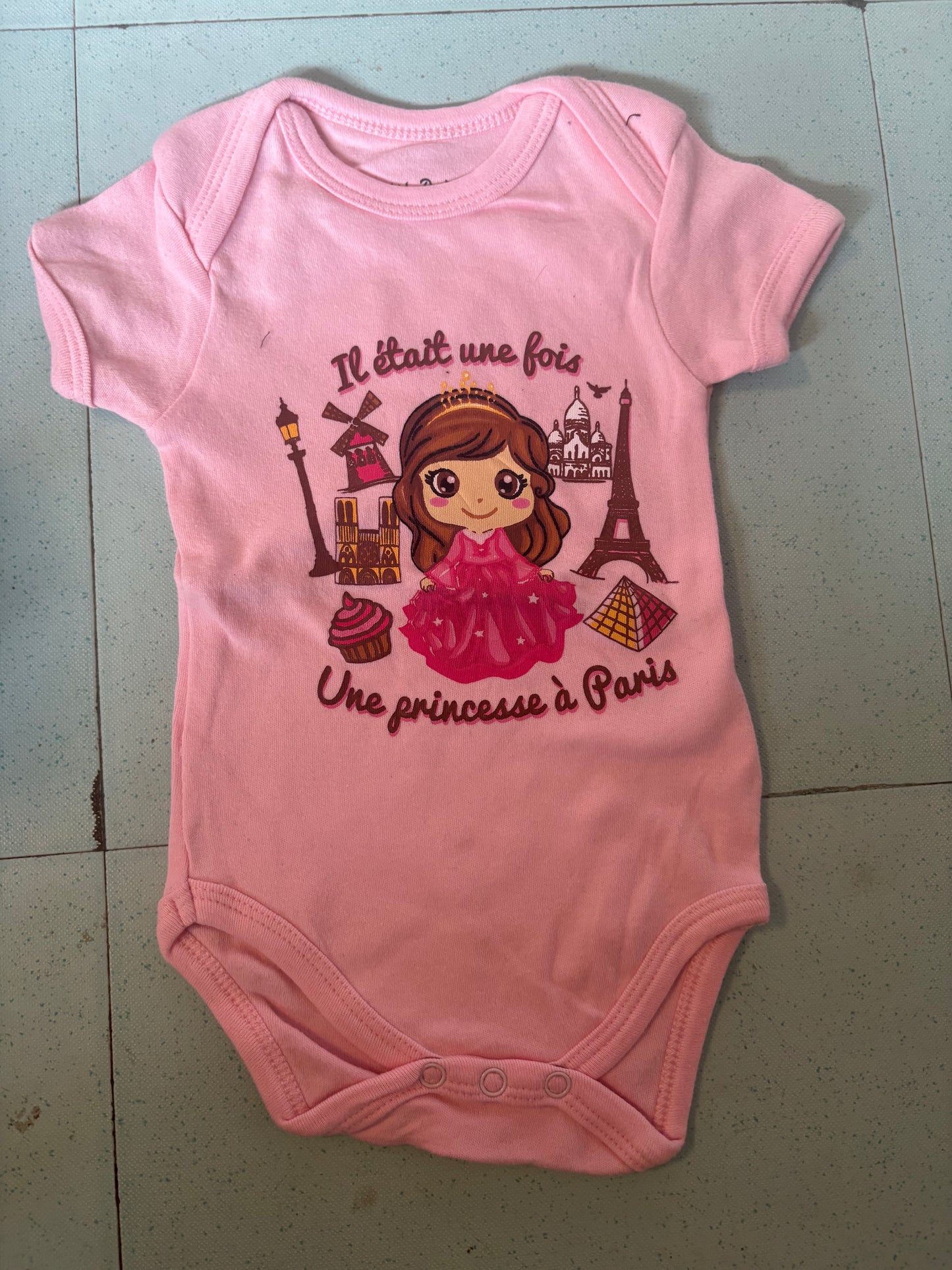 Pink with girl- Baby Romper