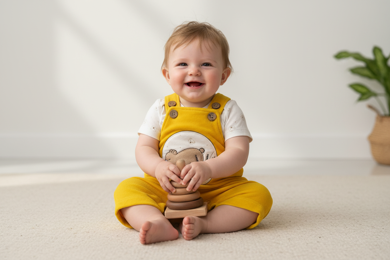 Yellow with bear 🧸 - Dungaree