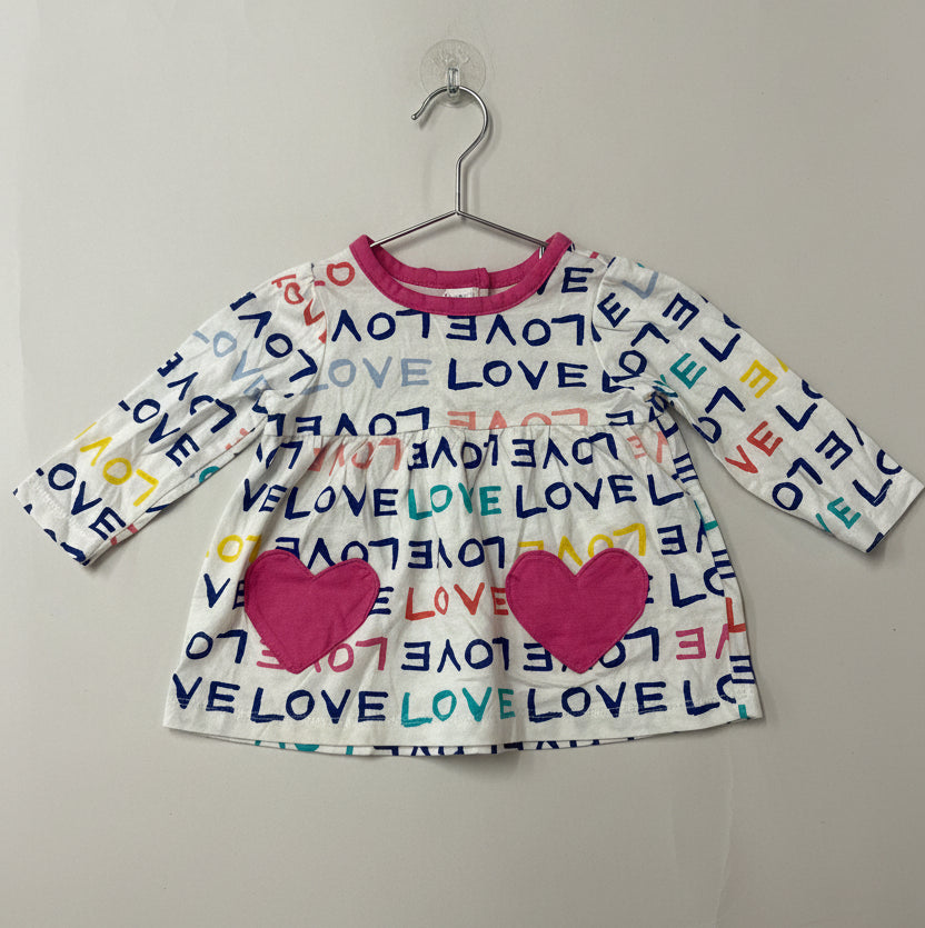 LOVE pink heart-Baby full Sleeve - top