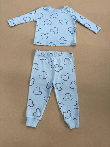 Sky blue teddy face - full sleeve Co-ordrs set