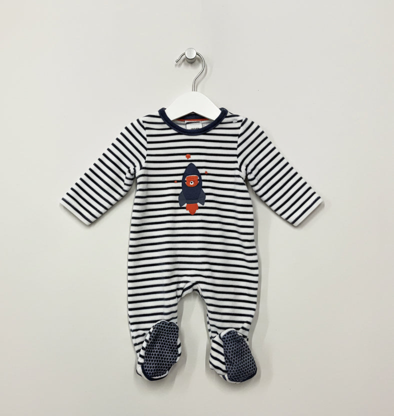 Navy airoplane with teddy -Baby full Jumpsuits