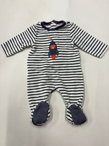 Navy airoplane with teddy -Baby full Jumpsuits