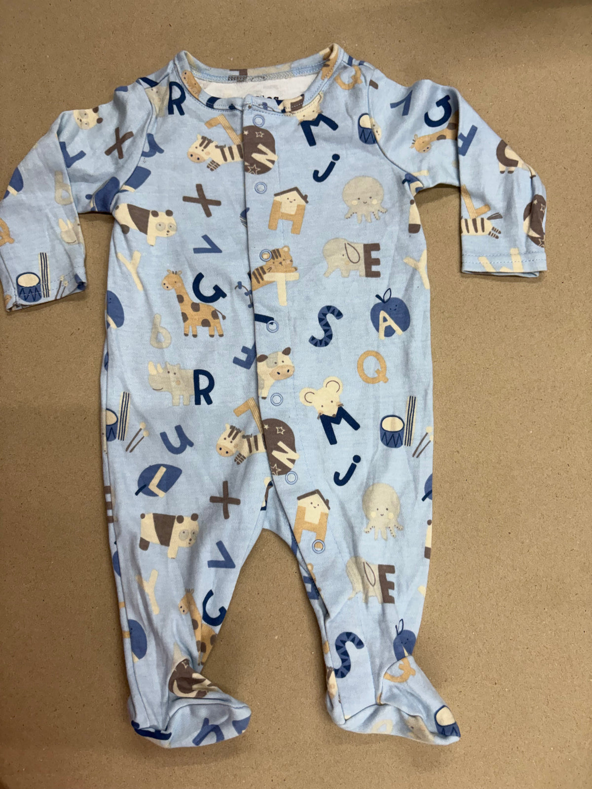 Animals alphabet letters with shoe (snap button)-Full jumpsuit