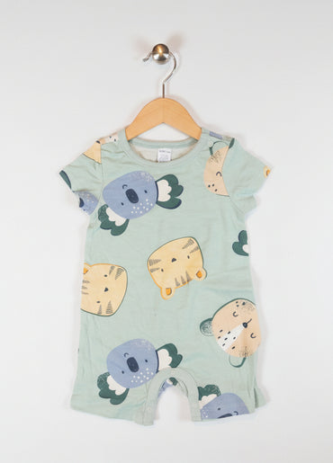 Green animals- Baby half Jumpsuits