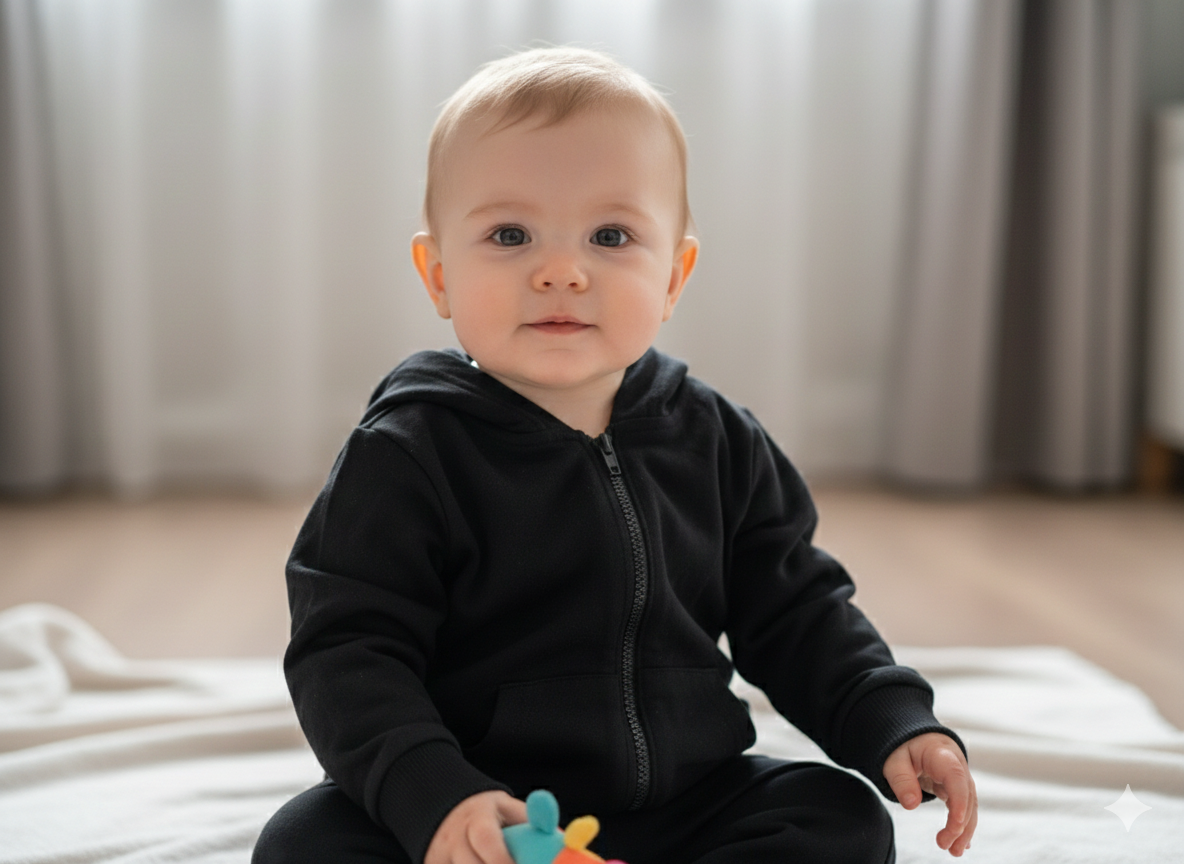 Black -Baby winter hoodie
