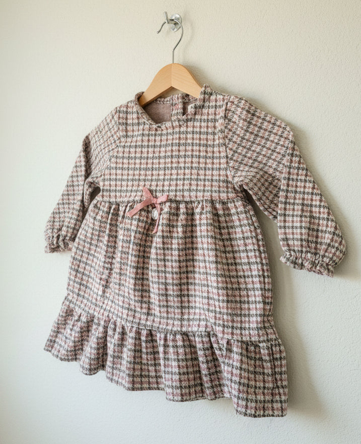 Brown checked -Girls Frock
