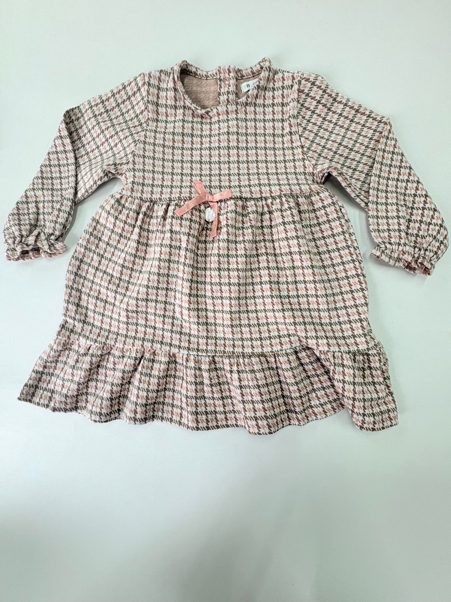 Brown checked -Girls Frock