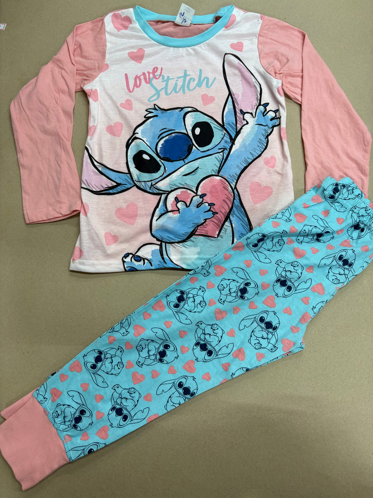 Baby pink Love Stitch -Kids Full Sleeve Set