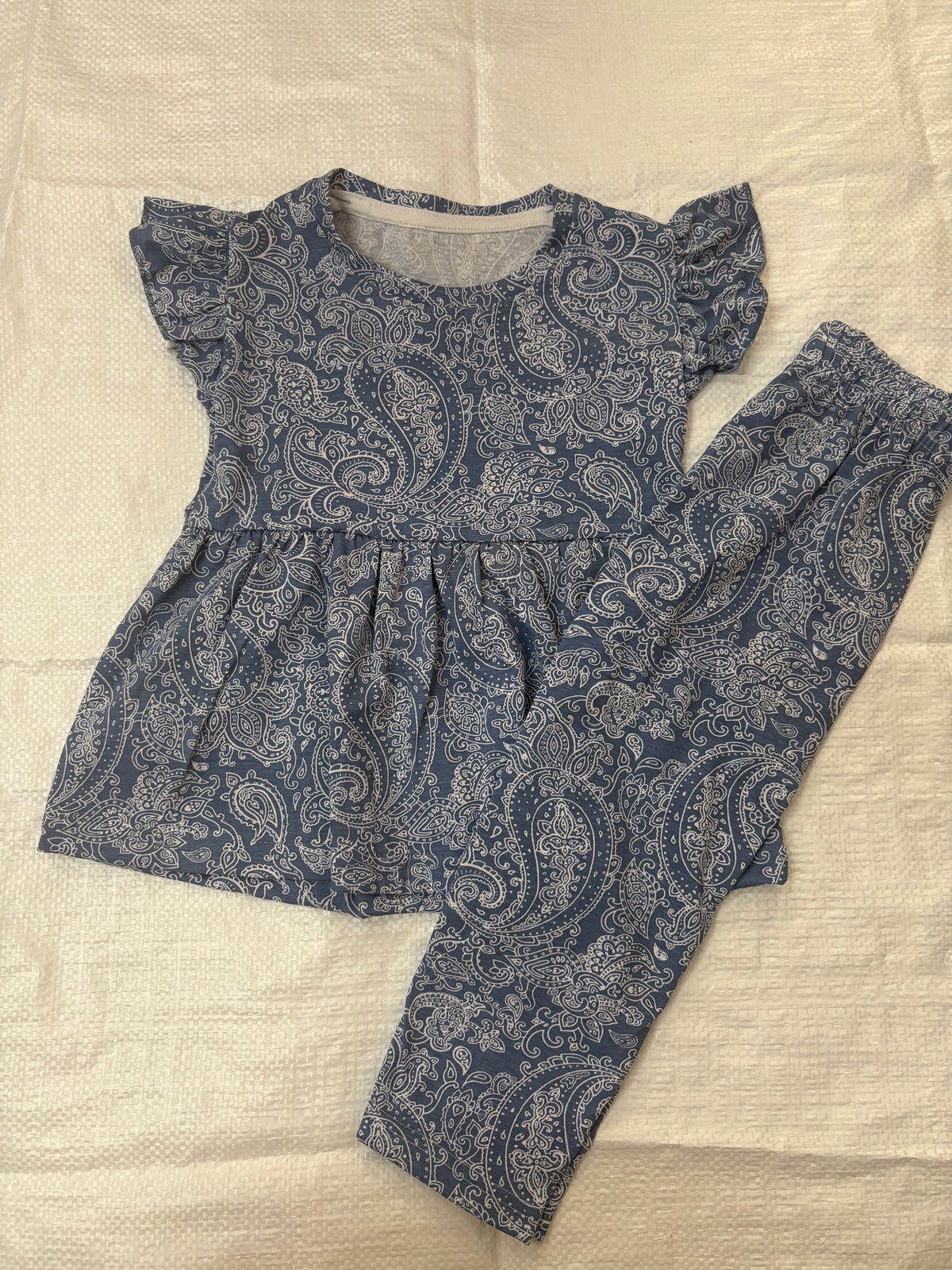 Light sky with leaves Peplum Co-Ord Girls Set