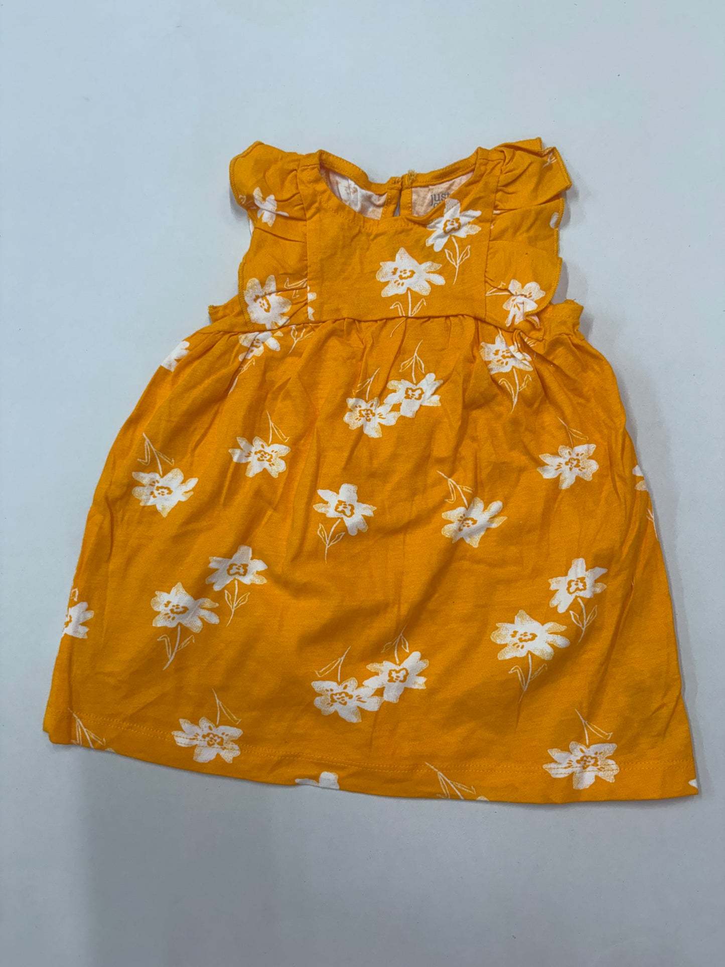 Yellow with white flowers - Baby Sleeveless Frock
