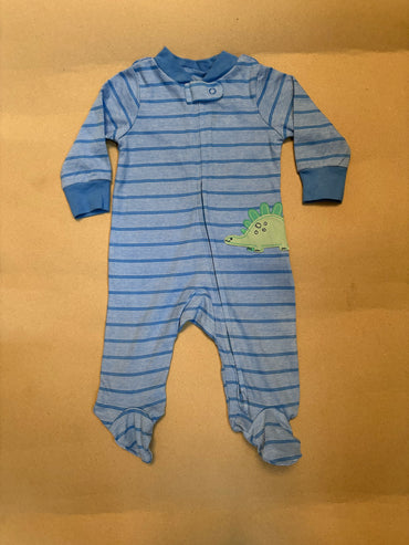 Blue stripes with dino with shoe -Baby Jumpsuits