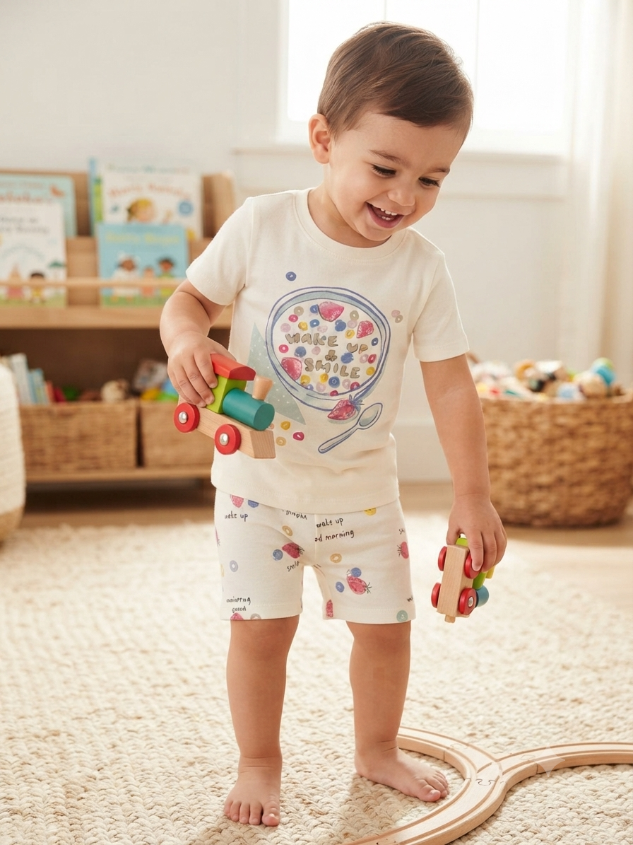 Wake up & smile -Kids Co-Ord Set premium quality