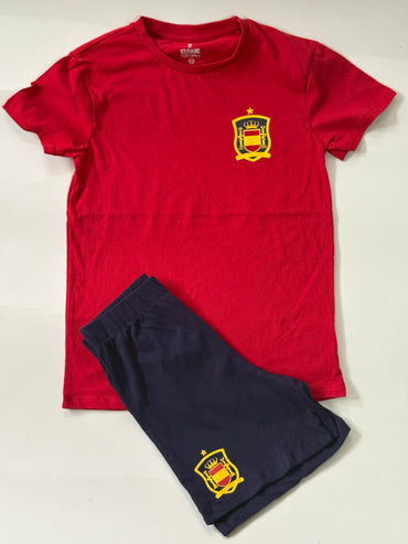 Red with Bage - Half sleeve Shorts Set