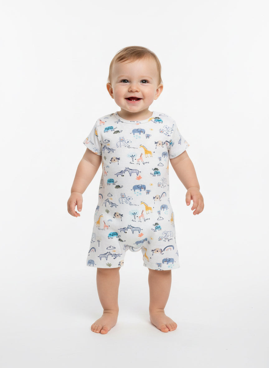 Elephant with trees-Baby Jumpsuit