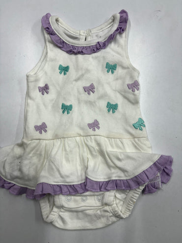White with Violet - onesies frock