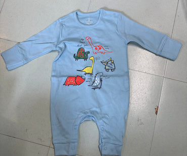 Blue wite my best Dino pals-Baby full Jumpsuits