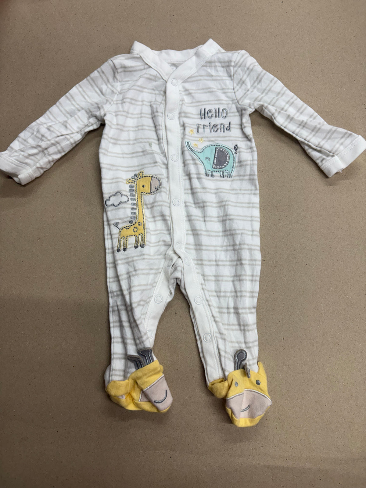 Hello Friends with shoe(snap button)-Baby High quality jumpsuit