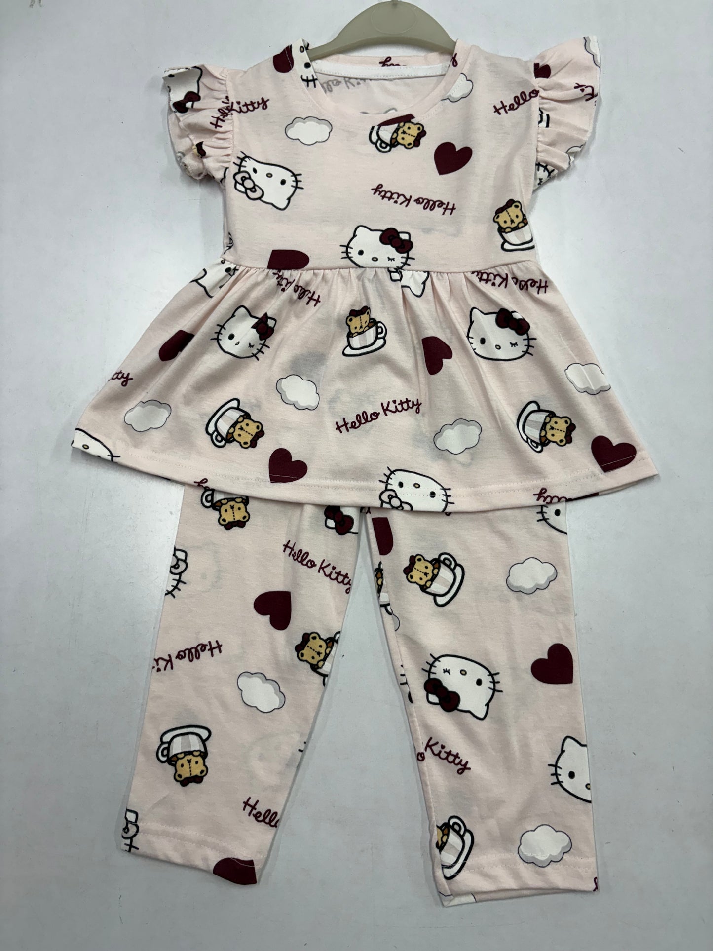 Cream Peplum Co-ord Girls set