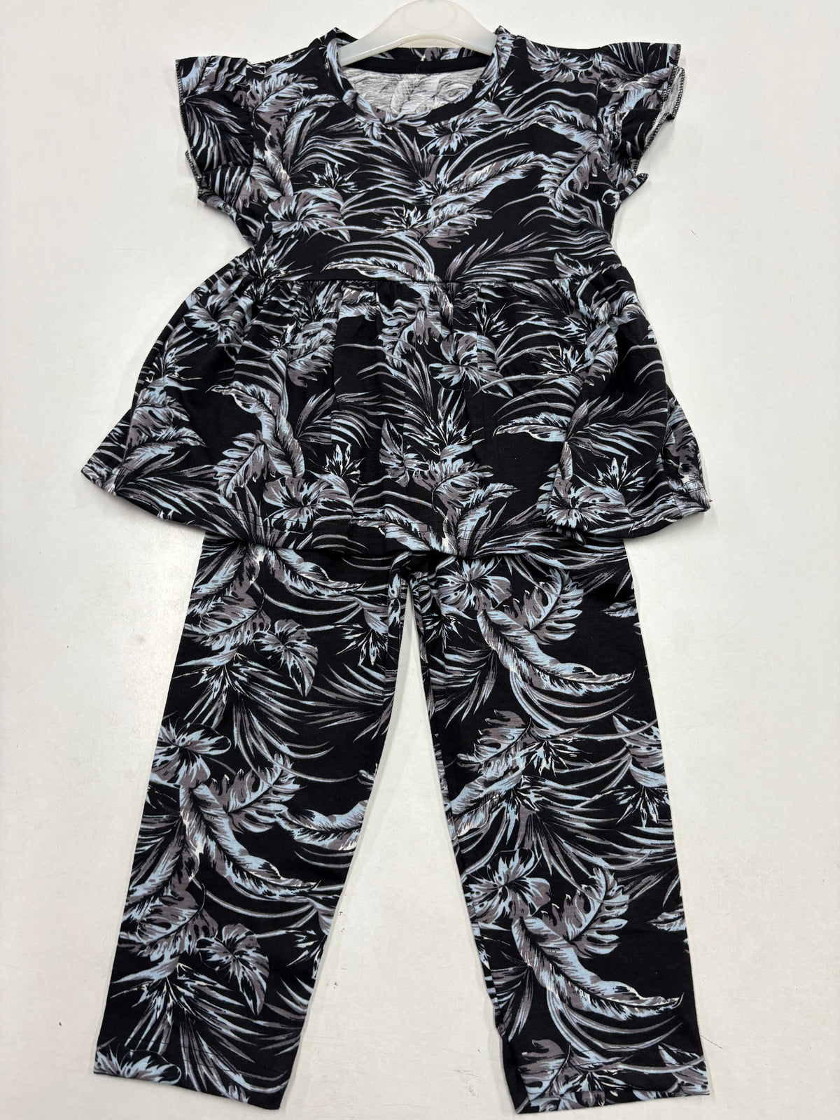 Black Peplum Co-ord Girls set.