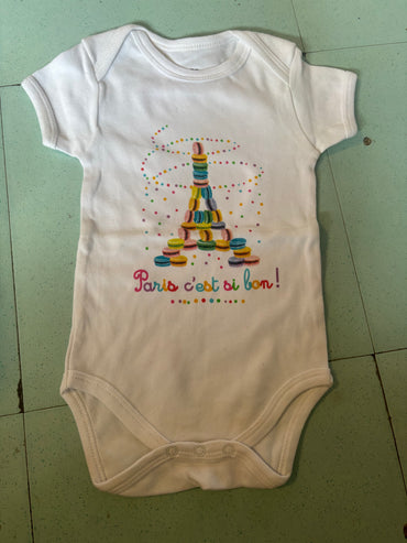 White with panis- Baby Romper