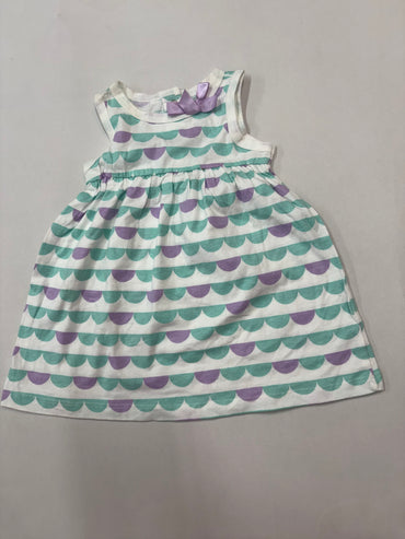 green & violet- Baby Sleeveless Frock