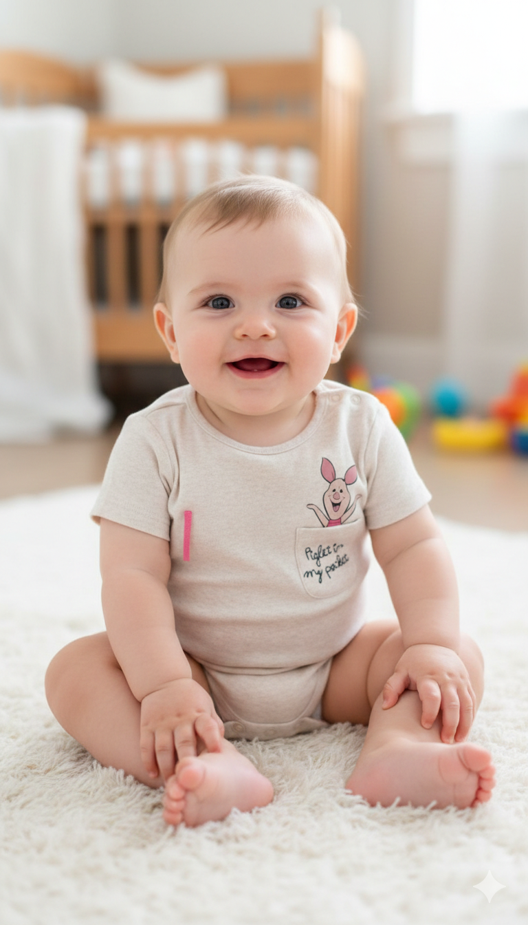 Piglet In My Pocket- Baby Romper