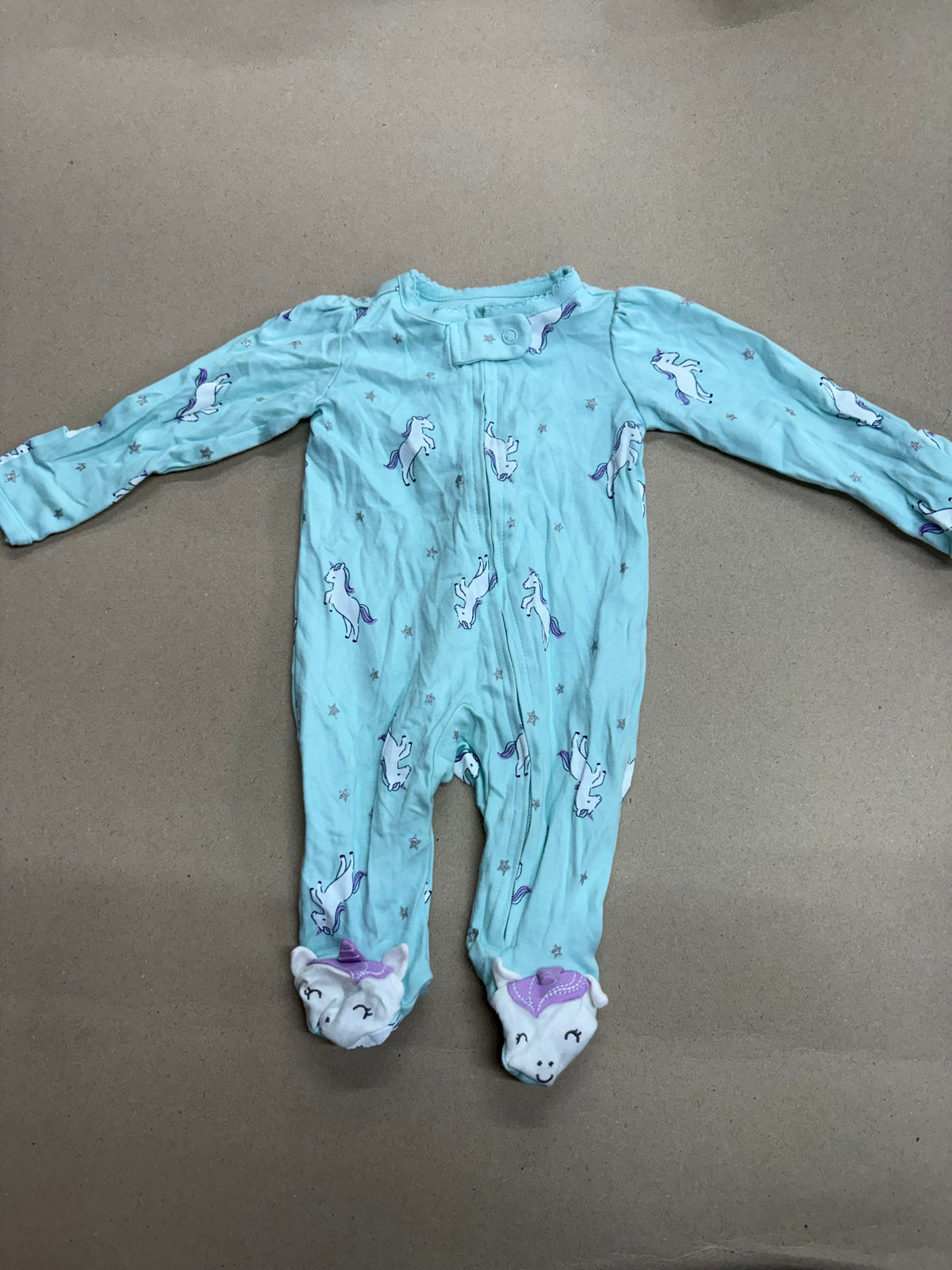 Green unicorn 🦄 with shoe (zipper)-Baby High quality jumpsuit